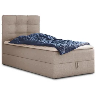 Sofnet Boxbett, Beige, Textil, H3, Rechteckig, 100x200 cm, Schlafzimmer Betten, Boxspringbetten