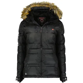 Canadian Peak Bersileak_Lady - Women's Comfortable Autumn Winter Warm Mid Thick Parka - Fine Coat Fake Fur Hood - Windbreaker Jacket - Elegant Women (Black XL) - XL