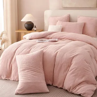 Lanqinglv 2er Set Kissenbezug 40x80cm Rosa Fleece Flanell Flauschig Kuschelige Plüsch Kopfkissenbezug Kissenhülle Doppelpack