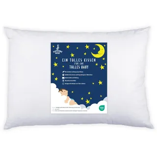 Kinderkissen Mit Baumwollstoff 33x44 Cm - Weißes Kopfkissen Geeignet Für 1 Bis 3 Jahren - Kinder Kuschelkissen - Weiches Kinder Kopfkissen Hypoallergen - Ideal Fürs Bett, Reisen, Schläfchen