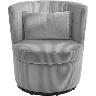 Atlantic Home Collection Drehsessel »Keno«, 360-Grad drehbarer Cordsessel, inkl. einem Zierkissen im Originalbezug, grau