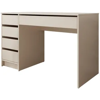 MIRJAN24 Schminktisch Ada (mit 5 Schubladen), Schreibtisch ist universell - Links / Rechts, Griffloses System beige