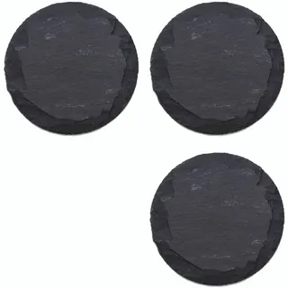 Novaliv 3x Schieferplatten I rund I 33x0,5 cm I Sushi Platte Steinteller Schieferplatten Set Schiefer Servierplatten schmall Kerzen Teller