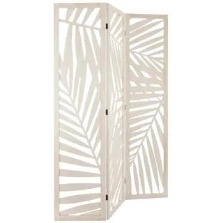 Atmosphera – Paravent Blatt – Holz – Weiß H 170 cm