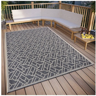 HANSE HOME Teppich »Eru«, rechteckig, 6 mm Höhe, strapazierfähig, pflegeleicht, robust, In- und Outdoor, wetterfest grau