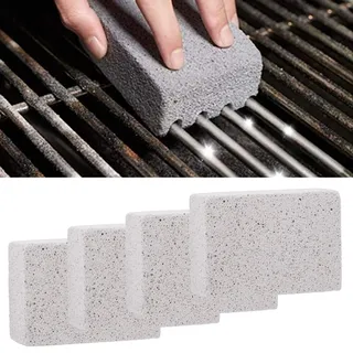 Tomotato Grill Reinigungsstein, 4 Stück Grillbürste, 9.5×7×4cm Bimsstein Reiniger Block für BBQ Grills Flachkocher Backofen Spülbecken Pool Küchenutensilien Fettentfernung