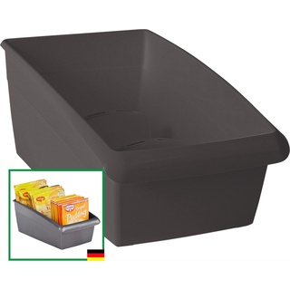 Novaliv, Aufbewahrungsbox, Suppentütenbox klein Schubladen Organizer Küche - 25 x 12 cm ANTHRAZIT GRAU
