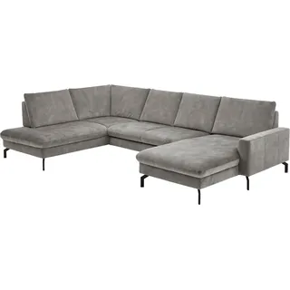 die planbar Wohnlandschaft Polyester U-Form 3-Sitzer Silber