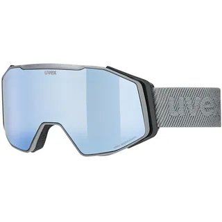 uvex gravity FM - stylische, verspiegelte Skibrille mit Anti-Fog-Beschichtung und Over-The-Glasses-Konstruktion für Damen und Herren - rhino matt/ice-orange - one size