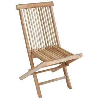 Spetebo Teak Klappstuhl Natur Exclusiv - 90 x 50 cm - klappbarer Gartenstuhl aus unbehandeltem Teakholz - Holz Garten Balkon Terasse Stuhl zusammenklappbar