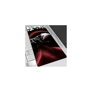 Mauspad Tokyo Ghoul Gaming Mauspad, 900 x 400 mm, 3mm Vernähte Kanten, rutschfest Anime Mousepad, mit Einer speziellen Oberfläche verbessert Geschwindigkeit und Präzision, F