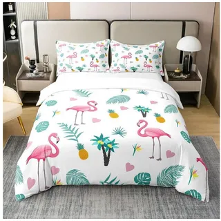 LuxusKollektion Bettwäsche Bettwäsche Tropisch Flamingo 220x240cm