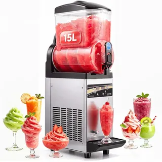 Vevor kommerzieller Frozen Drink Maker, 15 L Slush-Maschine 60 Tassen Margarita-Smoothie-Maschine aus Edelstahl, für Zuhause Partys Restaurants Cafés