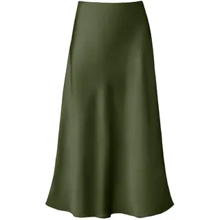 Satin Rock Damen Midi Rock Langer Rock Business Outfit Business Elegant Satin Maxirock Midirock Satinrock Satin Kleid Maxi Skirt