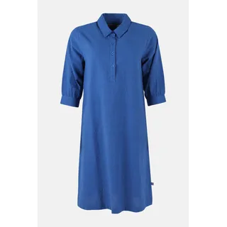 Danefae Danecarnation Damen Kleid Searsucker Blau Gestreift Blusenkleid Fischerhemd
