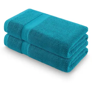 Homaxy Handtücher Set 2er-Pack, Türkis | 2 Handtücher 50x100 cm| 100% Baumwolle, 500g/m2, OEKO-TEX Zertifiziert, Weich&Saugstark, Pflegeleicht, Vielseitig Einsetzbar