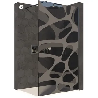 Bernstein Walk-In Dusche 120 x 200 cm EX101 Milchglas-Muster Wave