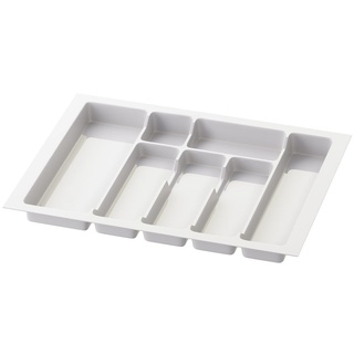 Sossai® Besteckeinsatz für Schubladen 60cm | 53 x 43 cm | Weiß Besteckkasten Schubladeneinsatz