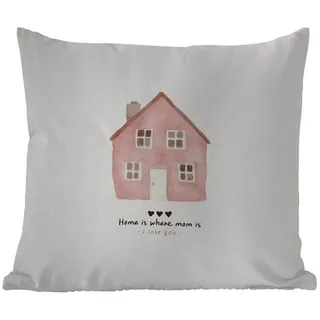 MuchoWow Dekokissen Landhaus - Rosa - Zitat - Mutter, Kissenhülle für den Außenbereich, Outdoor, Kissen, 60x60 cm rosa Quadratisch | 60 cm x 15 cm x 60 cm