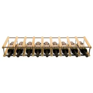 Proregal Modulares Weinregal Vinotega Mod Metal HxBxT 12,5 x 92,5 x 24,5 cm 9 x 1 Flaschen Massives Kiefernholz Natur
