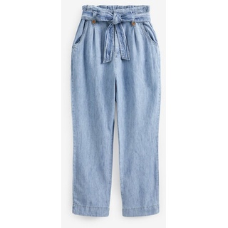 Next Skinny-fit-Jeans Hose aus Loycell/Leinen im Tapered Fit mit Gürtel (1-tlg) blau 31