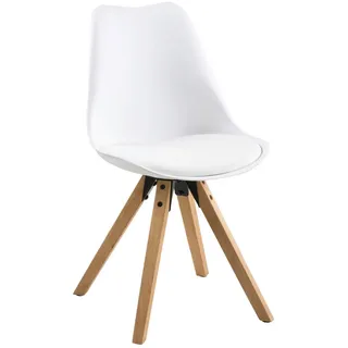 Carryhome Stuhl, Weiß, Eiche, Kunststoff, Kautschukholz, massiv, eckig, 48x85x55 cm, Reach, Stoffauswahl, Typenauswahl, Esszimmer, Stühle, Esszimmerstühle, Vierfußstühle
