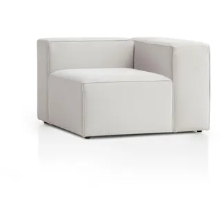 Traumnacht Genua Modular Sofa, Individuell kombinierbare Wohnlandschaft, Sitzelement mit Armteil, links - strapazierfähiges Möbelgewebe,produziert nach deutschem Qualitätsstandard, weiß