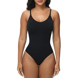 Breampot Damen Shapewear Bodysuit Bauchweg Formbody Verstellbare Träger | Vielseitige Body Shaper Atmungsaktiven Materialien mit Verstellbarer Schultergurt - XXS-XS
