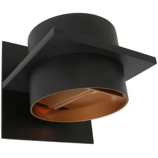 Steinhauer Wandleuchte MURO, Up/Down, rund/eckig, inkl. G9 LED 3W 2700K 300lm, mit Blendklappen, dimmbar, Schwarz matt / innen Gold matt STE-3366ZW