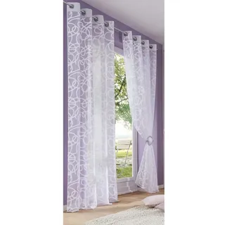 MY HOME Gardine »Tanaro«, (2 St.), 2-er Set, mit Schlingen-Motiv bedruckt, Polyester my home weiß