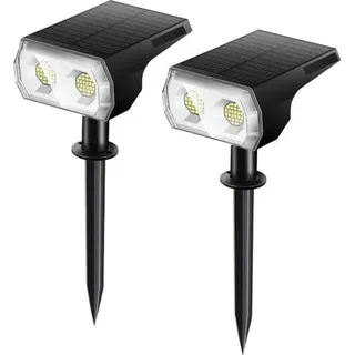 Lampe Solaire Solar Garden Lights Outdoor Spotlights, Rgb Color Changing Solar Powered Landscape Spot Lights, Ip65 Waterproof, Auto On/off Outdoor Solar Lights For Pathway Tree Wall Yard, 2 Pack