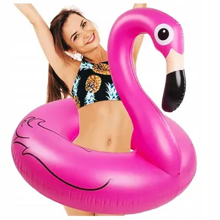 Festivalartikel Schwimmring Großes Flamingo-Schwimmring 90cm – ideal für Eltern & Kinder