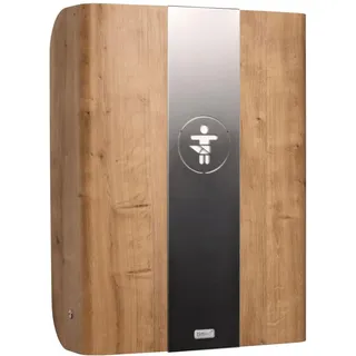 KEMMLIT Wickeltisch Pamplona Eiche/Timkid Kawaform midi- klappbar als Wandwickeltisch, Formholz, Eiche, inkl. Wickelauflage (Eiche Edelstahl)