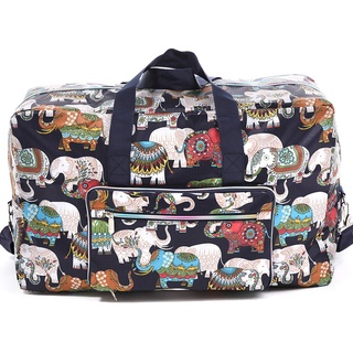 Frauen Groß Faltbare Reisetasche Damen Weekender Übernachtung Duffel Taschen für Mädchen Kinder (Indian Elephant)