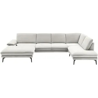 Dieter Knoll Wohnlandschaft, Creme, Natur, Metall, 4-Sitzer, U-Form, 344x208 cm, Fußauswahl, Stoffauswahl, Sitzqualitäten, seitenverkehrt erhältlich, Hocker Rücken echt, individuell planbar, Wohnzimmer, Sofas & Couches, Wohnlandschaften, Wohnlandschaften in U-Form