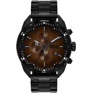 Diesel Spiked Herren 49MM Schwarze Edelstahl Uhr, DZ4691