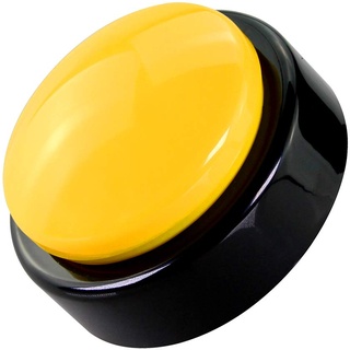Netual Sprechender Wecker, große sprechende Knopfuhr, Uhrzeit und Wochentag, Wecker, für Sehbehinderte, Senioren oder Blinde (Gelb)