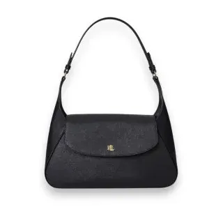 Lauren Ralph Lauren für Damen. 431969364001 Schwarze mittelgroße Schylar Umhängetasche (OSFA), Lässig, Leder