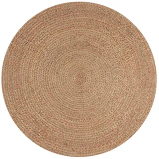 KADIMA DESIGN Eden Juteteppich 180 x 180 cm Braun/Rosa
