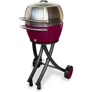 LotusGrill XL Gartengrill Set Pflaumenlila - Grillwagen/- haube XL Edelstahl