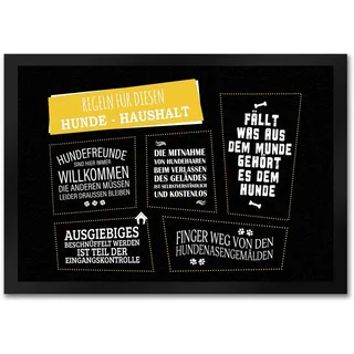 trendaffe - Regeln Hunde-Haushalt Fußmatte mit Motiv