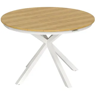 Outsunny Gartentisch Ø 118 x 74 cm Teak/beige