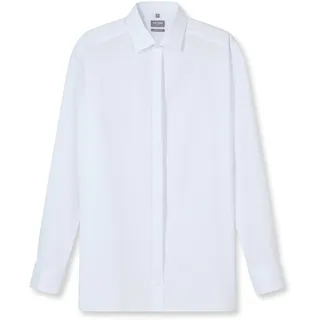 Olymp Herren, Hemd weiß Baumwolle, Comfort Fit, weiß, NOS