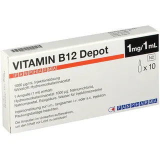 Vitamin B12 Depot Panpharma 1000 μg/ml Inj.-Lsg. 10x1 ml Injektionslösung