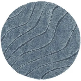 Ready Rugs Teppich Runder handgetufteter Teppich blau|weiß Ø 150 cm