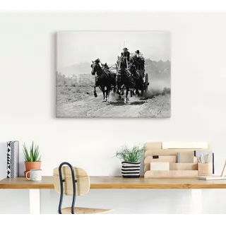 Wandbild ARTLAND "Stummfilm Western" Bilder Gr. B/H: 60 cm x 45 cm, Leinwandbild Film Querformat, 1 St., schwarz Kunstdrucke als Leinwandbild, Wandaufkleber in verschied. Größen