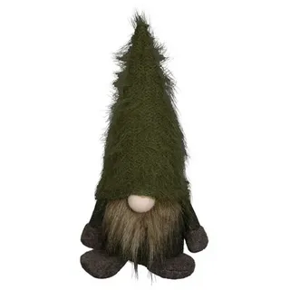 finehomegarden Dekofigur Wichtel Weihnachtswichtel H17cm + H26cm grün/braun Weihnachtsdeko (1 St), Stoff Herbst Weihnachten Kantenhocker 2Größen wählbar grün 17 cm