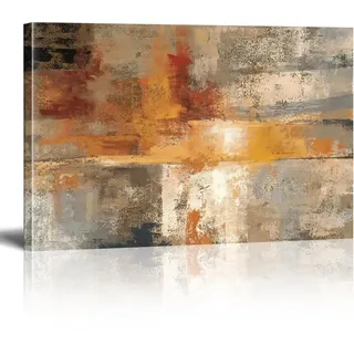 18meng Art Leinwandbild Abstrakt Braun 100x70 cm - Modern Bilder Groß XXL Wohnzimmer Schlafzimmer Flur Kunstdruck Wandbilder Canvas Desing Wandkunst Poster und Drucke Bild auf Leinwand Ungerahmt