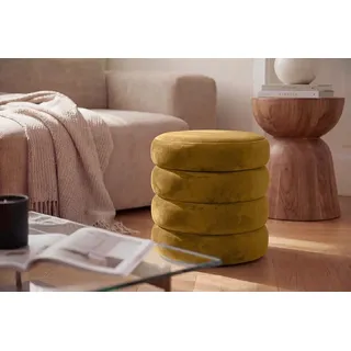 riess-ambiente Polsterhocker VOGUE 40cm senfgelb - Samt, mit Stauraum, gepolstert, rund, retro (Einzelartikel, 1 St), Eleganter Sitzhocker - ideal f. Ankleide, Flur, Wohnzimmer & Garderobe gelb