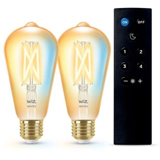 WiZ - Leuchtmittel Smart TW Amb. 8W 806lm 2200-6500K 2pcs. Edison Gold E27 & Remote -